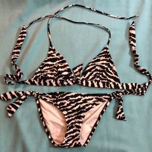 Victoria Secret Zebra Bikini S EUC